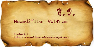 Neumüller Volfram névjegykártya